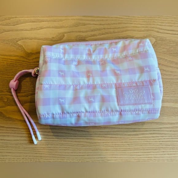 VS Pink x Love Shack Fancy Collab Makeup Bag - Icon Gingham Print - Picture 4 of 6